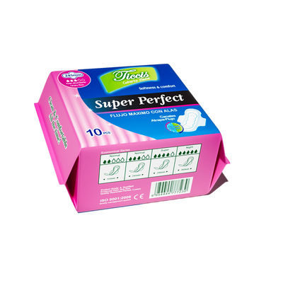 良い価格 柔らかい吸着剤 香りのない 翼付き 使い捨て 衛生用ナプキン オンライン